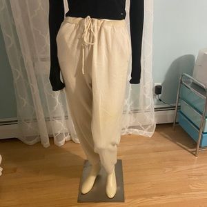 White cashmere joggers